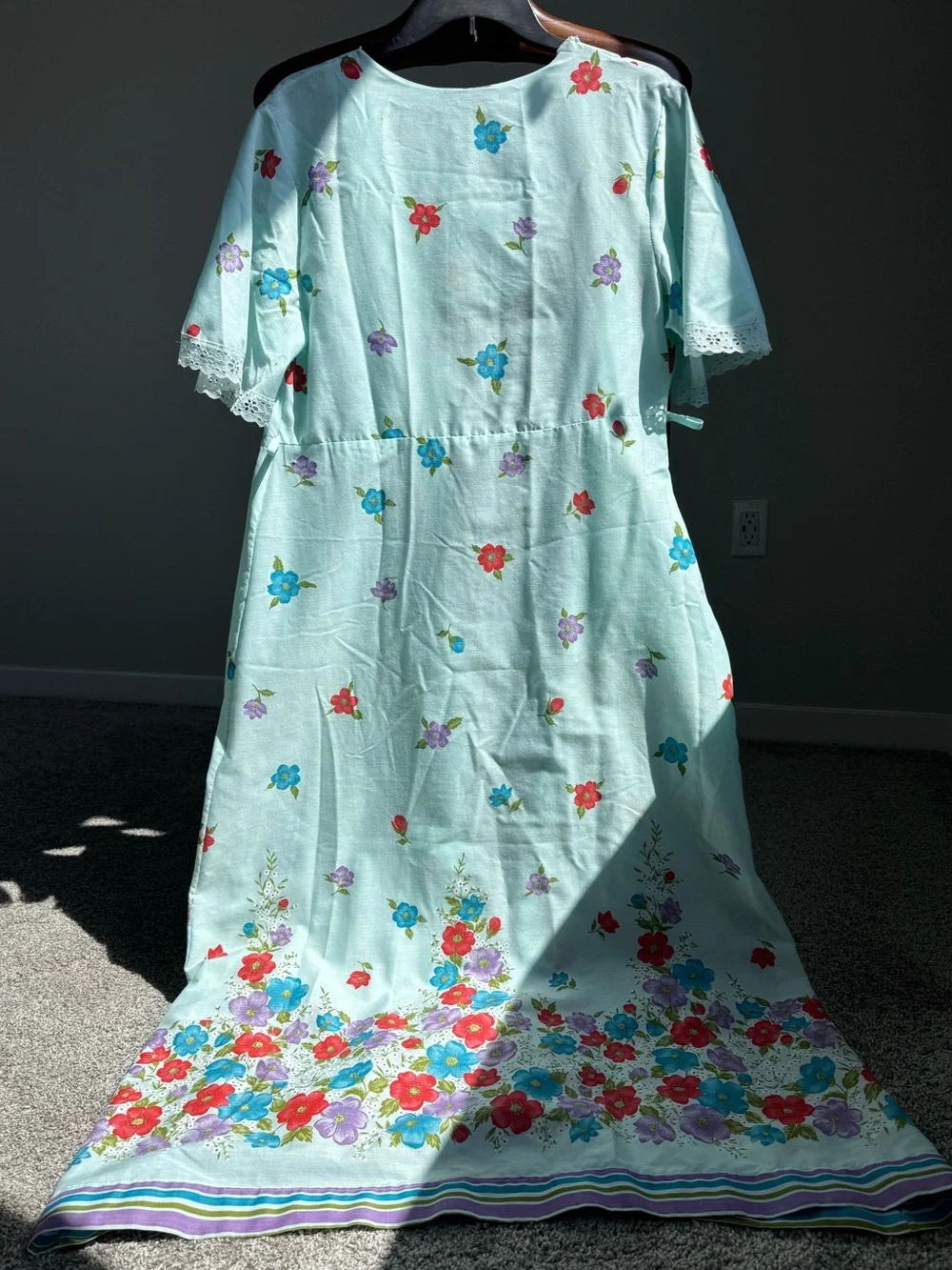 Vintage Handmade Floral Robe House Dress Cottagecore Prairie Maxi Dress